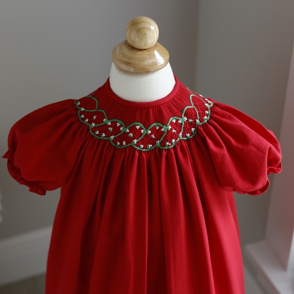 RESERVED BUNDLE: Red Smocked Bishop Luli & Me Size 18 Month Embroidery Like New - Picture 3 of 4